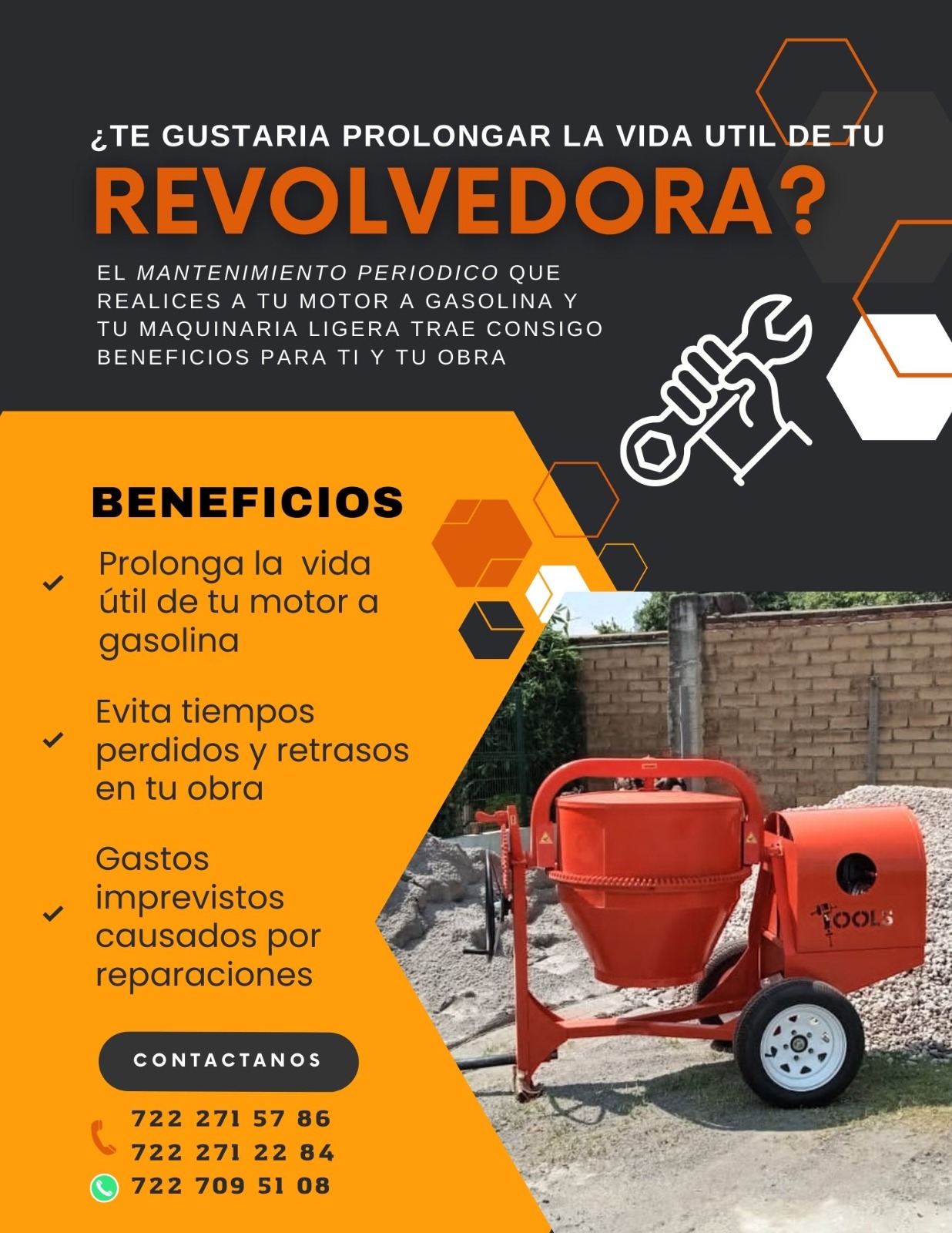mantenimiento a revolvedora de concreto en Toluca