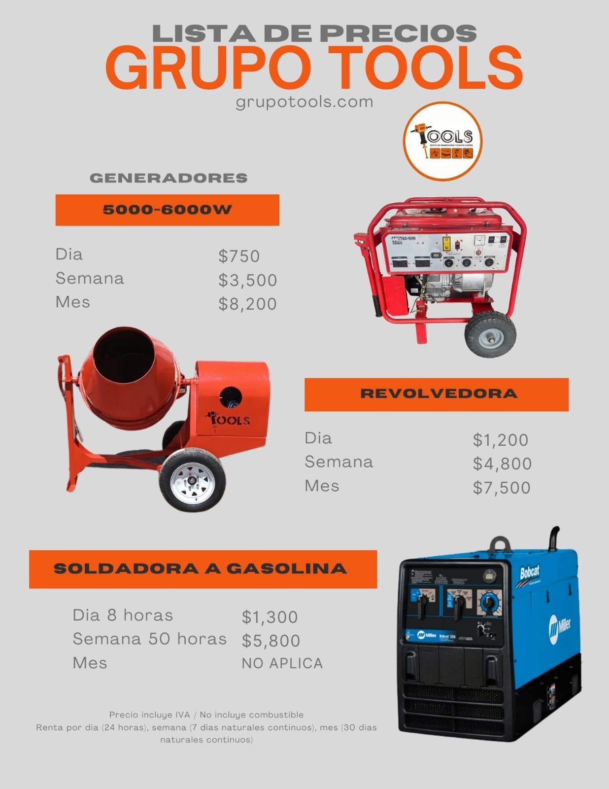 Precios de Renta de Maquinaria Ligera 2025