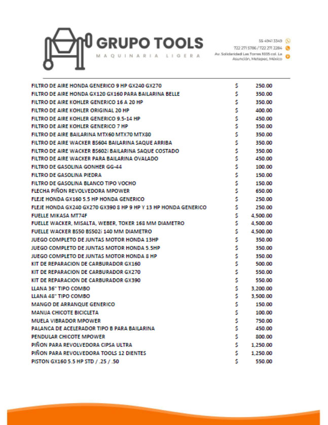 refacciones para revolvedora de concreto